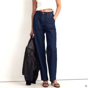 Madewell Dark Blue Baggy Straight Jeans